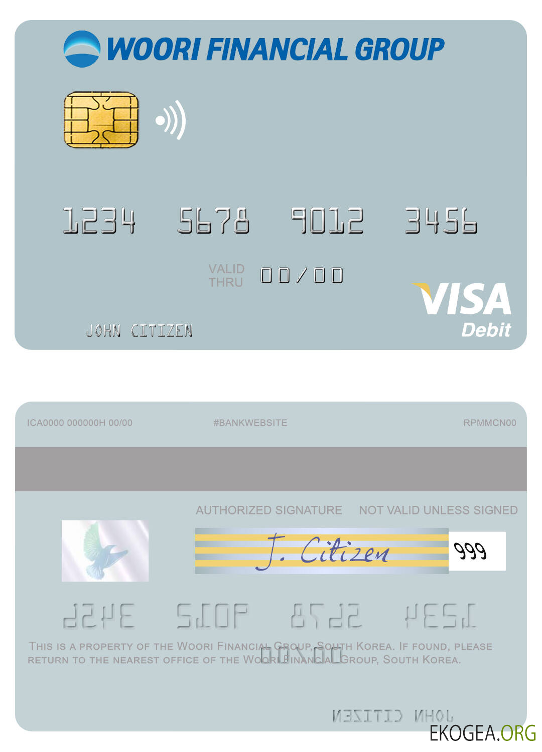 Carte de débit visa Corée du Sud Woori Financial Group